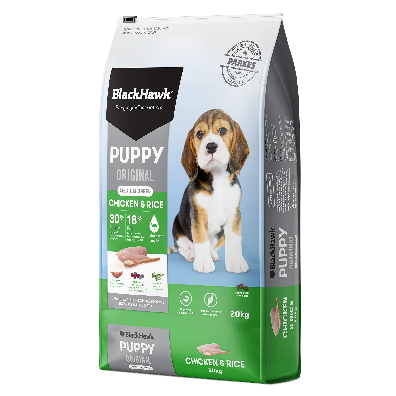 Black Hawk - Chicken & Rice Medium Breed Puppy Dry Food (20kg)