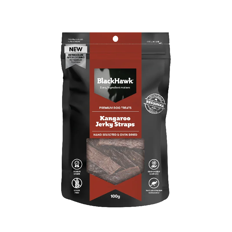 Black Hawk - Kangaroo Straps Dog Treats (100g)