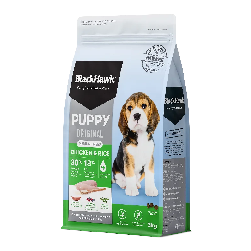 Black Hawk - Chicken & Rice Medium Breed Puppy Dry Food (3kg)