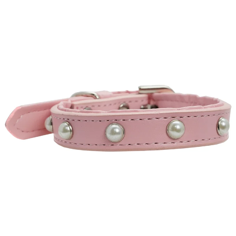 Dan & Sam - Vegan Leather Dog Collar (Blush Pearl)