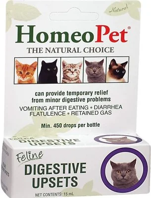 HomeoPet Feline Digestive Upsets Cat Supplement, 450 drops