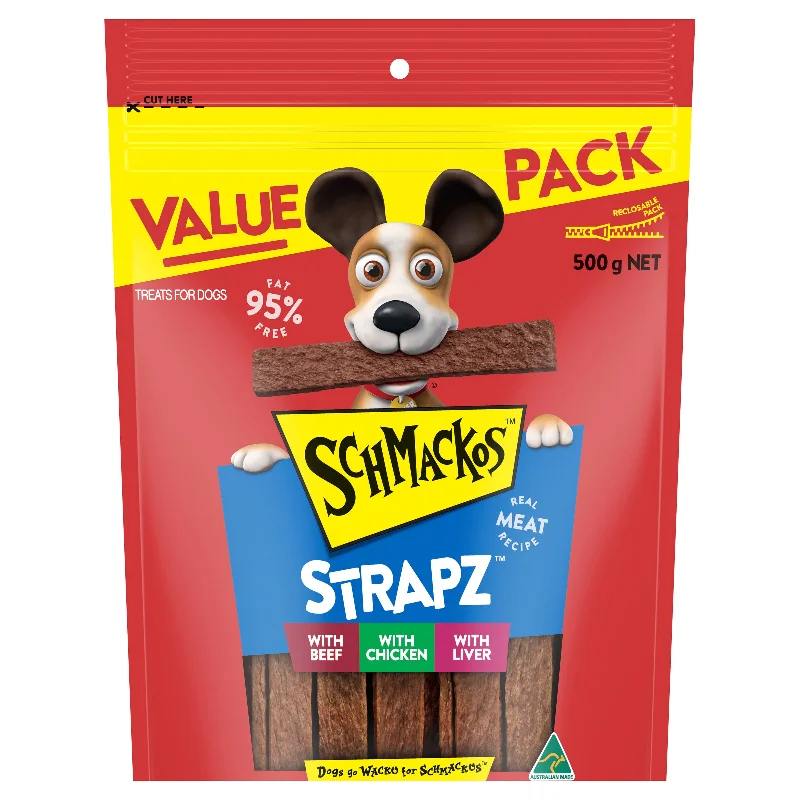 SCHMACKOS - STRAPZ Beef, Liver & Chicken (500g)