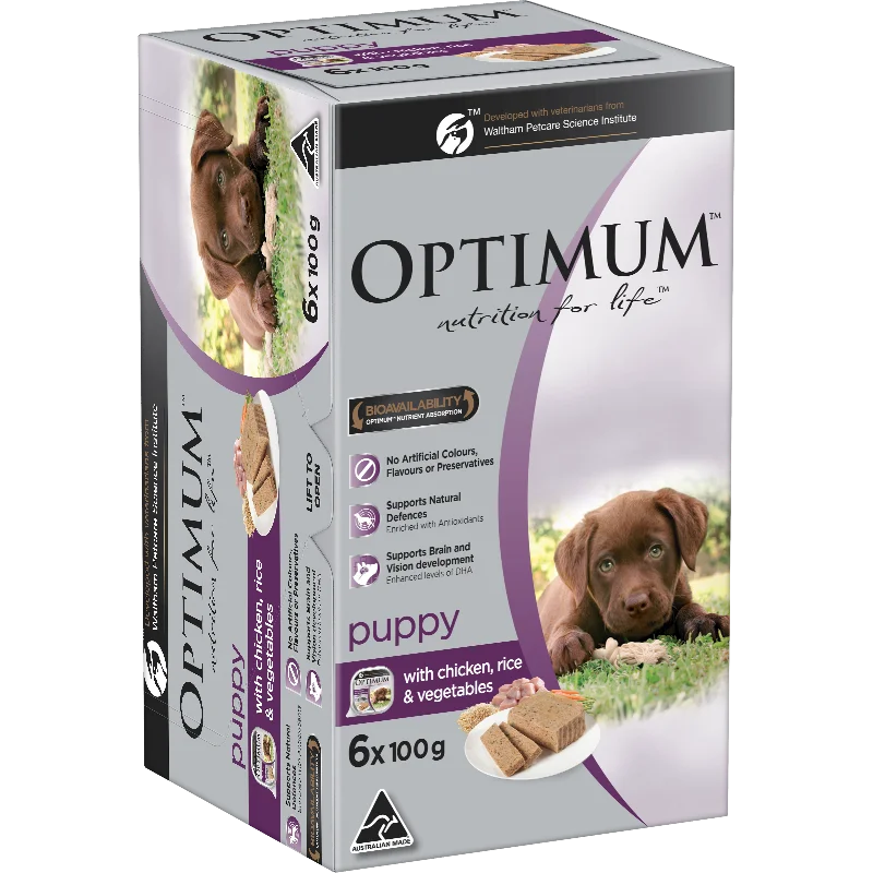 OPTIMUM - Puppy with Chicken Rice & Vegetables Wet Dog Food (100g x 6pk)