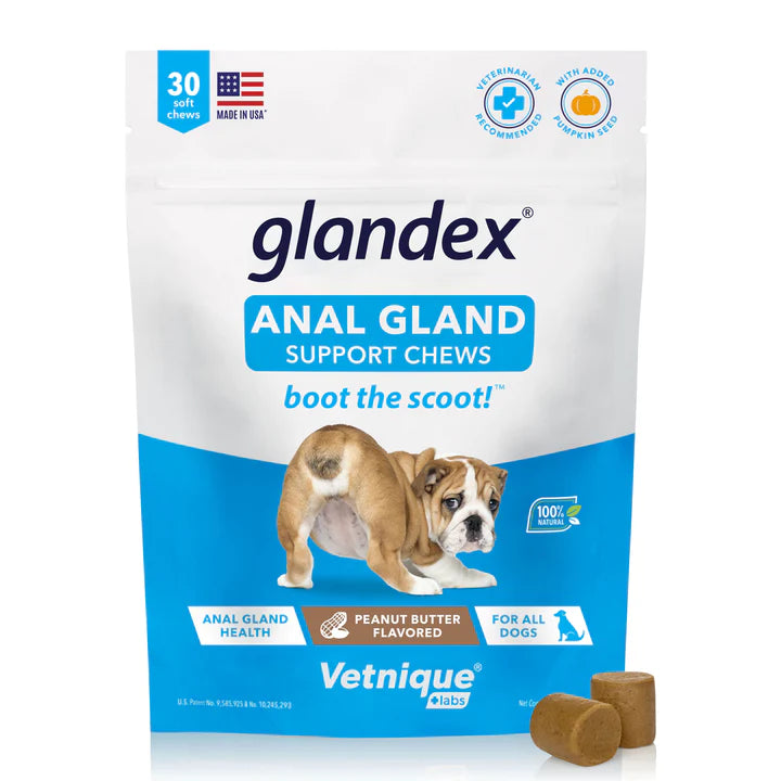 Vetnique Labs Glandex Anal Gland Supplement for Dogs - Soft Chews (Peanut Butter flavor)