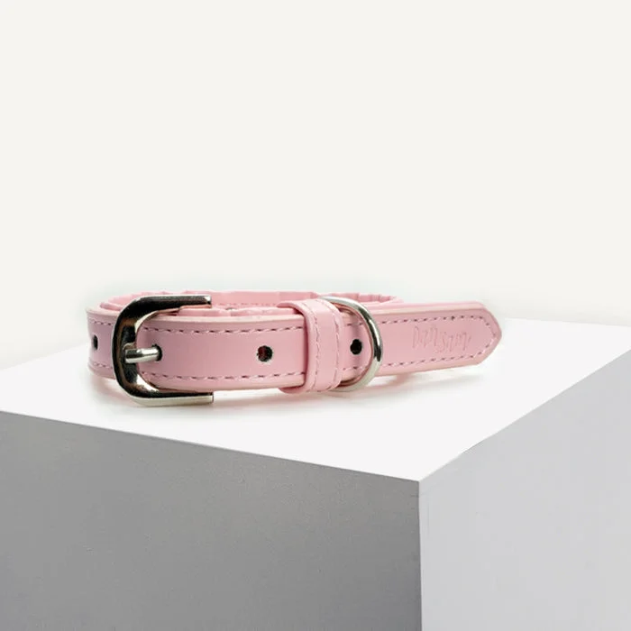 Dan & Sam - Vegan Leather Dog Collar (Blush)