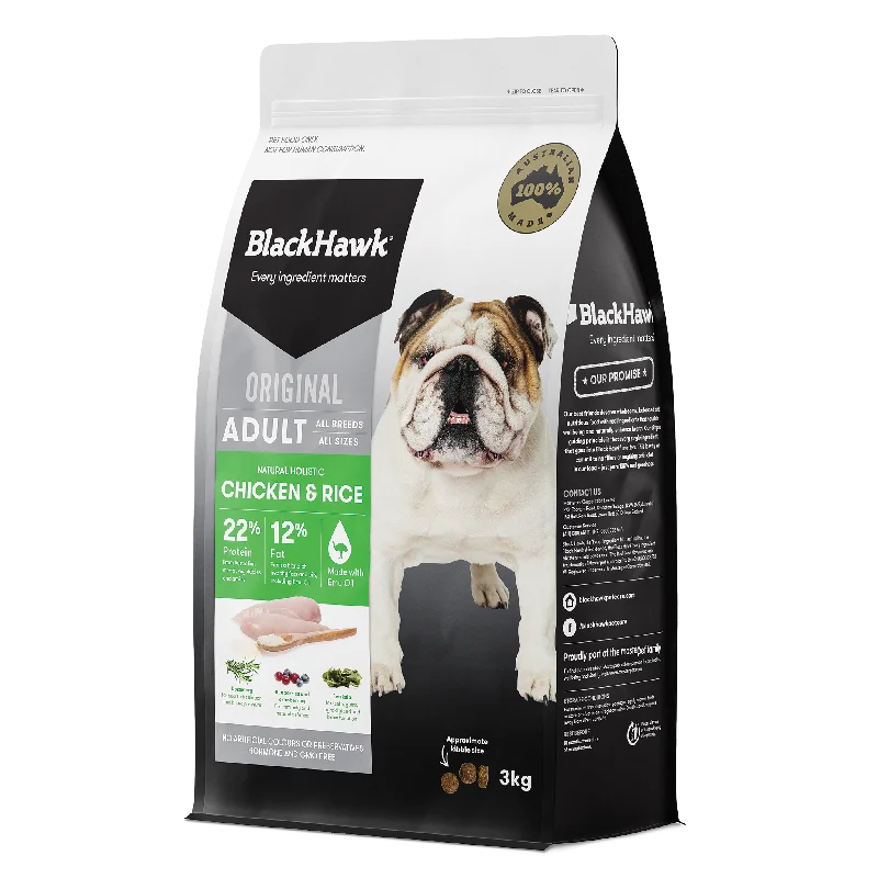 Black Hawk - Chicken & Rice Adult Dog Dry Food (3kg)