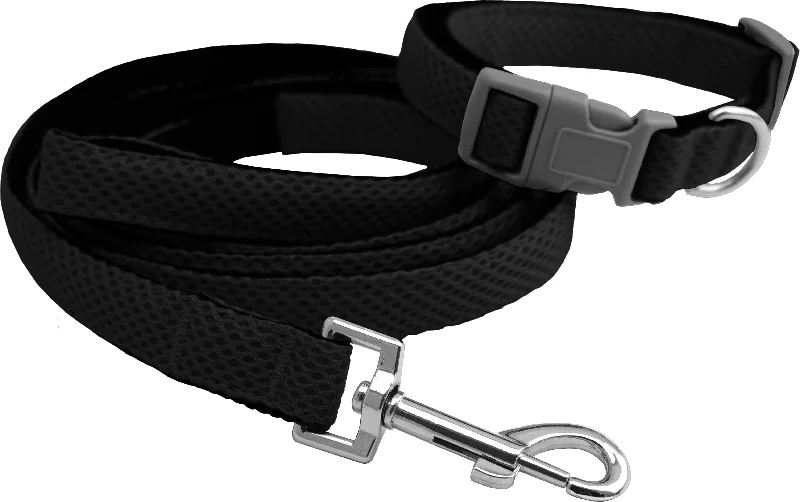 Furwear - Mesh Dog Collar & Lead Set (Black)