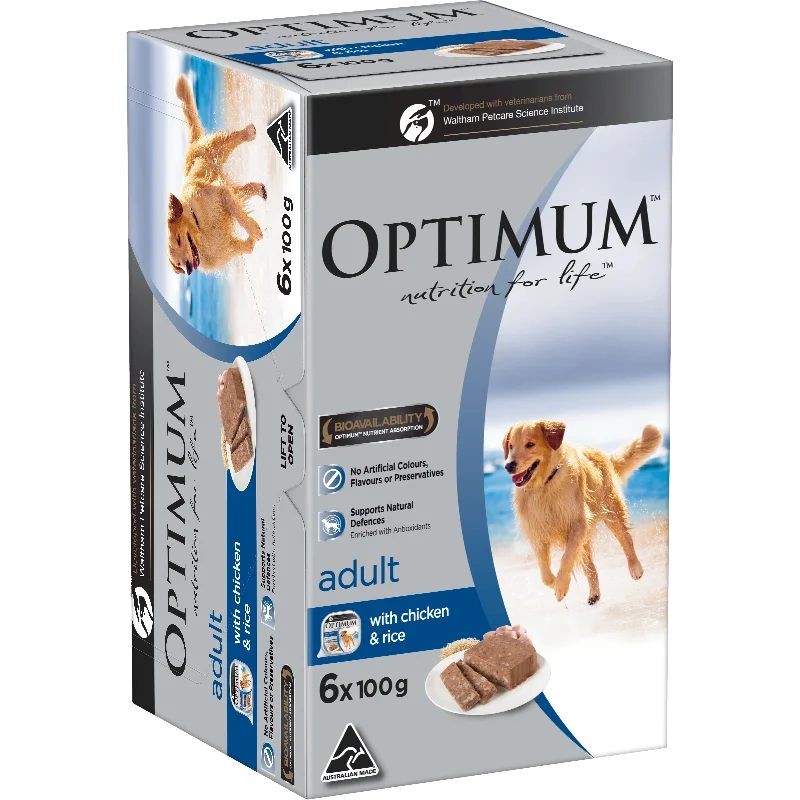 OPTIMUM - Adult with Chicken & Rice Wet Dog Food (100g x 6pk)