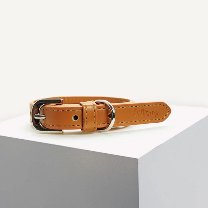 Dan & Sam - Vegan Leather Dog Collar (Tan)