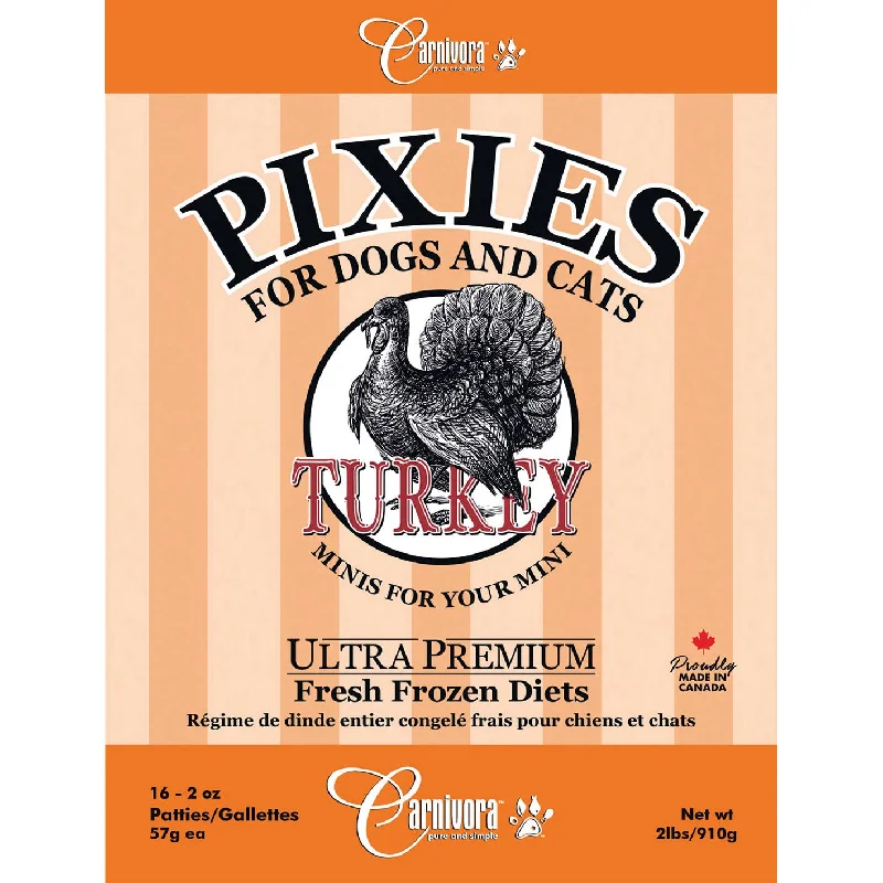 Carnivora - Pixies Mini Turkey Diet 2oz (56.7g) Patties - 2lb Bag