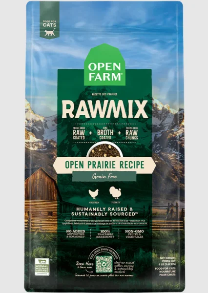 Open Farm Cat Dry GF RawMix Open Prairie 8 lb.