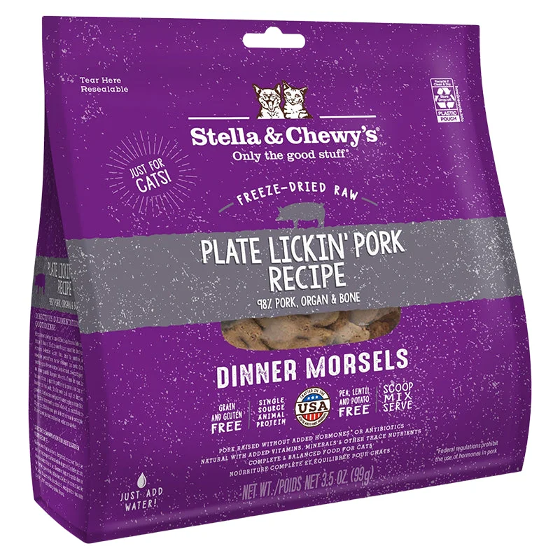 Stella & Chewy's Freeze-Dried Raw Cat Food Dinner Morsels Plate Lickin' Pork