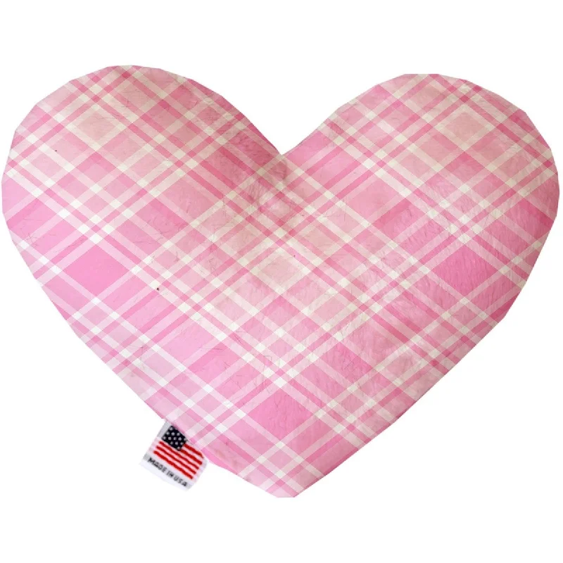 Heart Dog Toy Pink Plaid