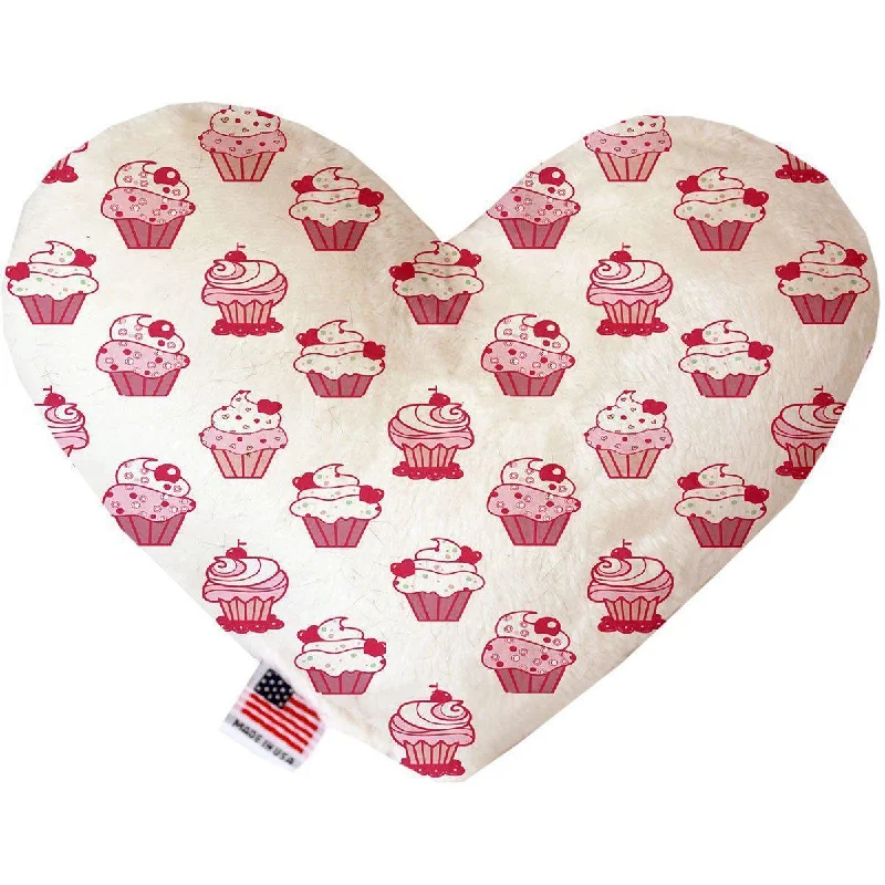 Heart Dog Toy Pink Whimsy Cupcakes