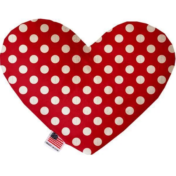 Heart Dog Toy Red Swiss Dots