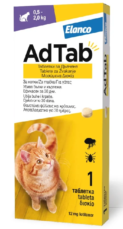 AdTab (Elanco) tablete za mačke 12mg (0.5 - 2kg) x 1tbl