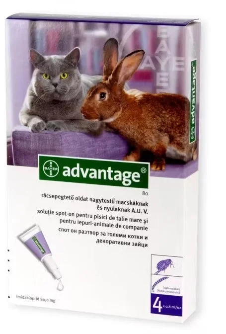 ADVANTAGE (Bayer) împotriva puricilor pentru pisici şi iepuri, 1 fiolă