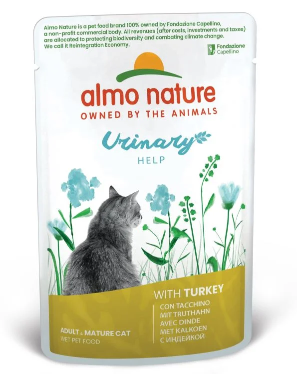 ALMO NATURE HOLISTIC Plic pentru pisici Urinary Help, cu carne de curcan 70g