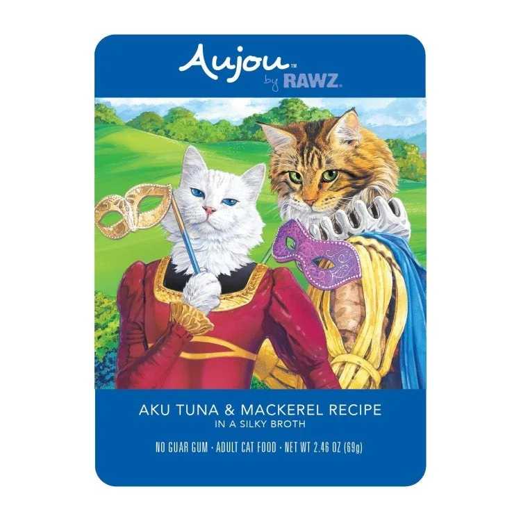 AUJOU by RAWZ Aku Tuna and Mackerel Shreds, 69g (2.4oz) pouch