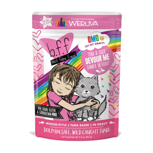 B.F.F. Devour Me Tuna and Duck Dinner in Gravy Pouch, 85g (3oz)