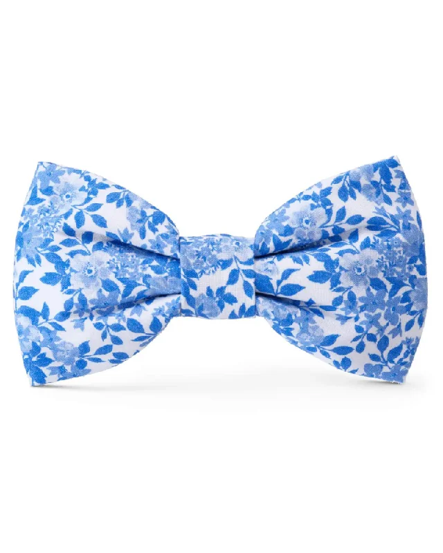 Blue Roses Dog Bow Tie (FINAL SALE)