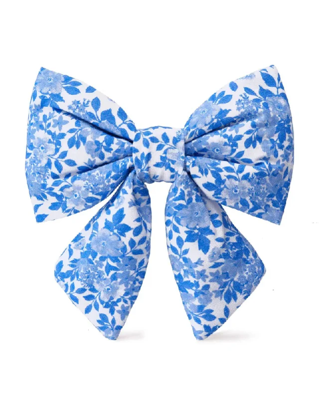 Blue Roses Spring Lady Dog Bow (FINAL SALE)