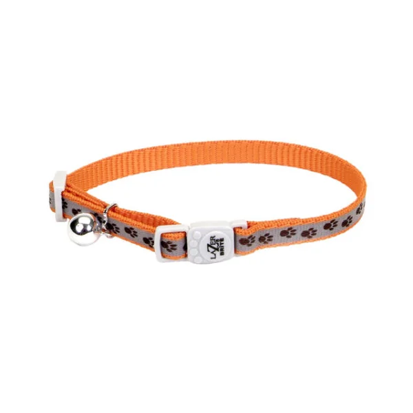 COASTAL LazerBrite Reflective Breakaway Collar, orange paws