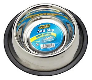 Munch & Crunch Anti-Skid Dog Bowl - Stainless Steel (450Ml)