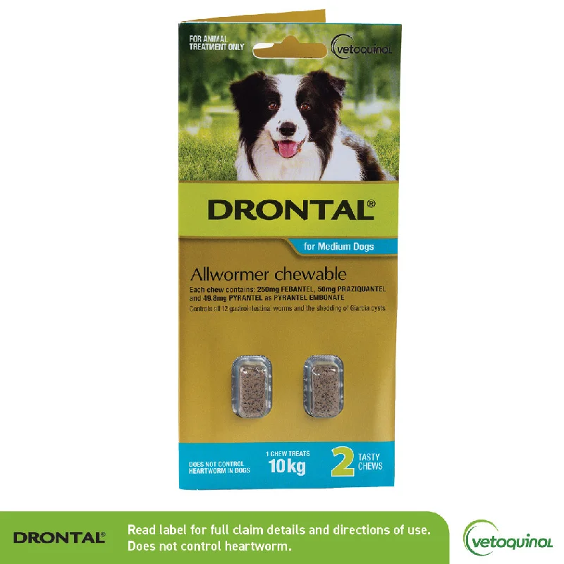 Drontal All Wormer Medium Dog Chews 10Kg 2 Pack