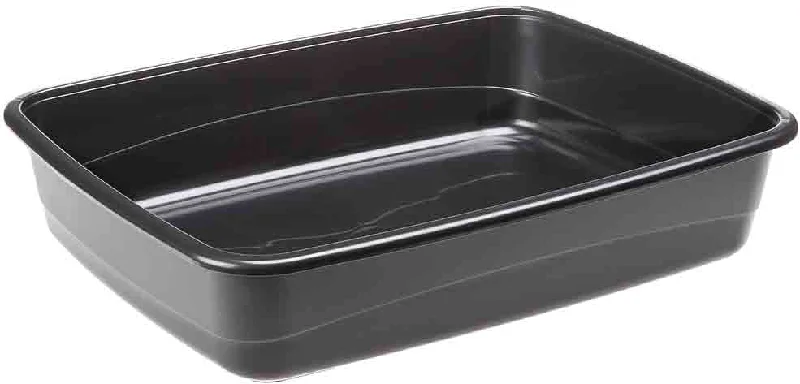 FERPLAST Litieră pentru pisici TRAY NIP 10 deschisă, Negru, 46,5x35,5x11,5 cm