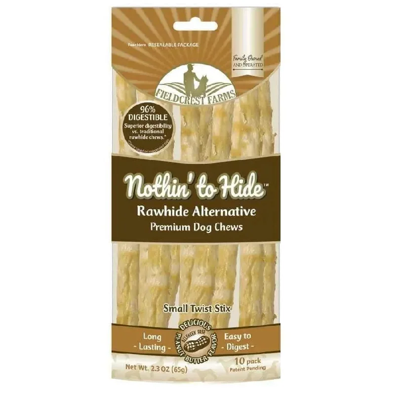 Fieldcrest Farms Nothin' to Hide Peanut Butter Twist Sticks Dog Treat