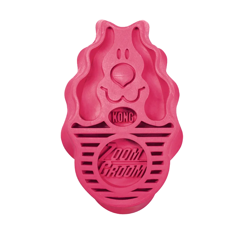 Kong - Zoom Groom Dog - Raspberry - Large