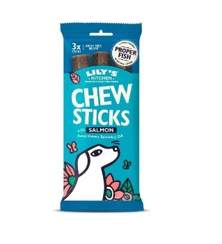 Lily's Kitchen Dog Chew Sticks w/ Salmon Dog Treats (120g)