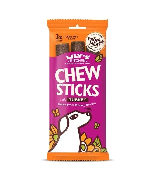 Lily's Kitchen Dog Chew Sticks w/ Turkey Dog Treats (120g)