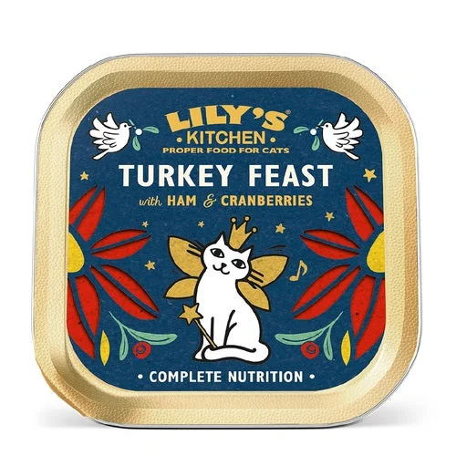 LILY'S KITCHEN Turkey Feast, sa šunkom i brusnicama, Christmas Edition, 85g