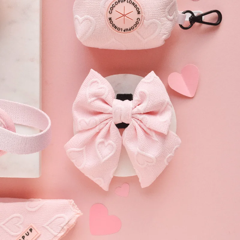 Luxe Sailor Bow Tie - Baby Pink Heart