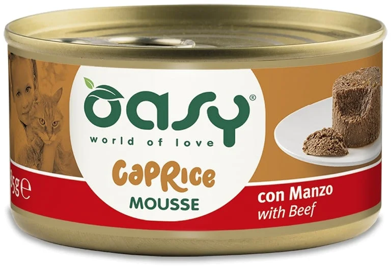 OASY CAPRICE Conservă pentru pisici, Mousse cu Vită 85g