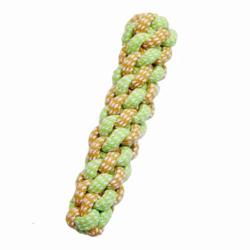 PETS CLUB GREEN & YELLOW CHEW CORN COTTON ROPE DOG TOY