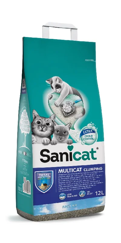 SANICAT Multicat Fresh Air, grudajući mineralni pijesak za mačke, mirisni, 12l