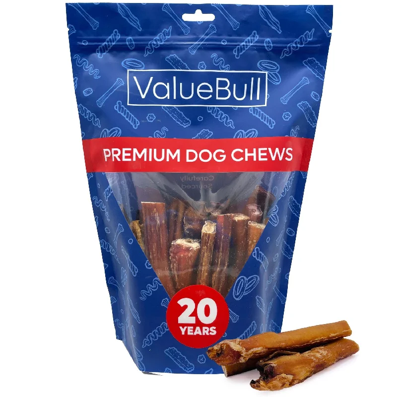 ValueBull Bully Sticks for Dogs, Jumbo 4-6 Inch, Varied Shapes, 25 Count