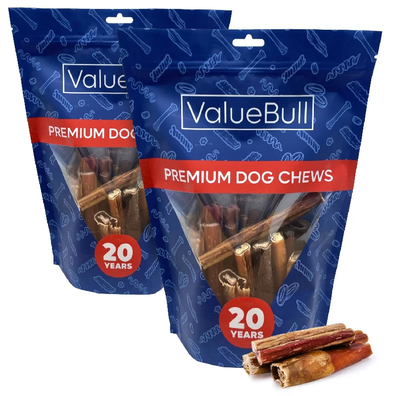 ValueBull Bully Sticks for Dogs, Thick 4-6 Inch, Varied Shapes, 50 Count