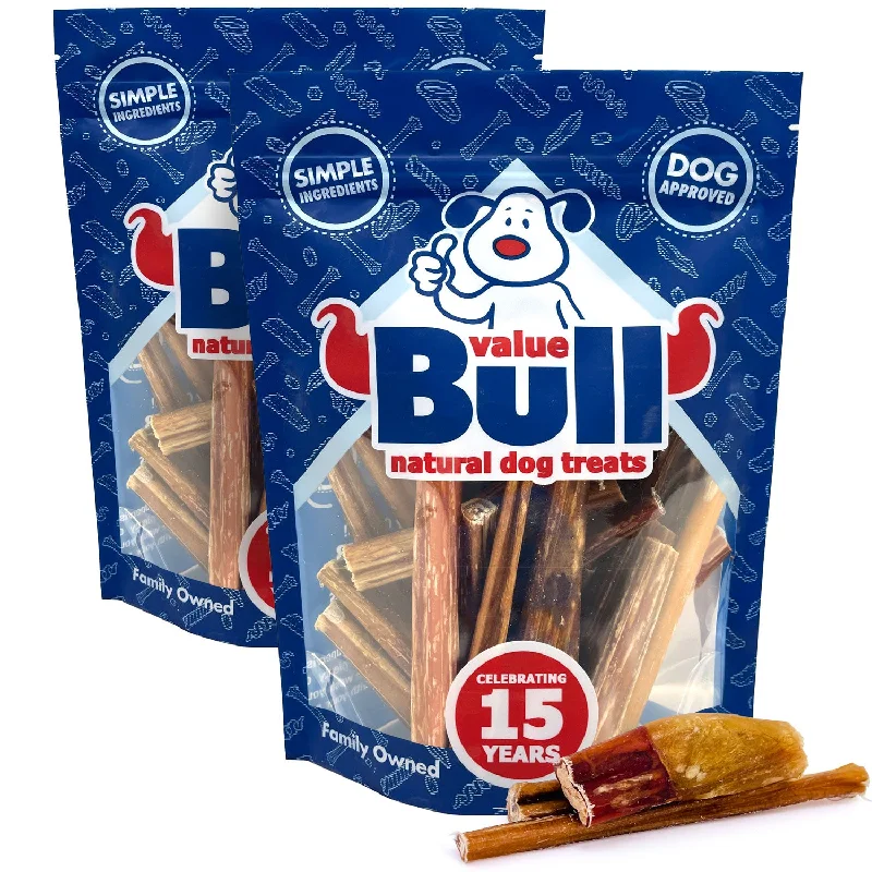 ValueBull Bully Sticks for Small Dogs, Extra Thin 4-6 Inch, Varied Shapes, 50 Count