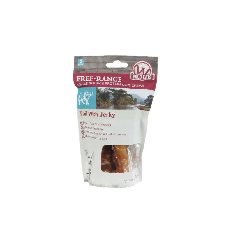 Wild Eats Water Buffalo Tail w/Jerky Dog Treat 6 in, 3 ct