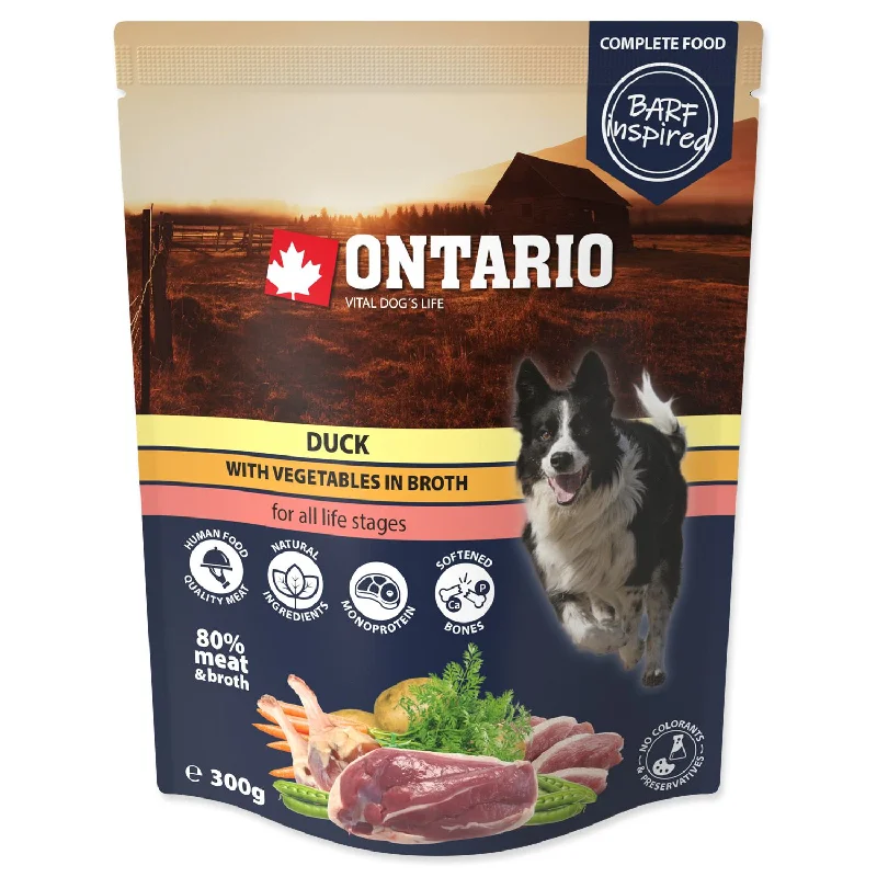 ONTARIO Dog MONO, vrećica, pačetina s povrćem, u temeljcu, 300g