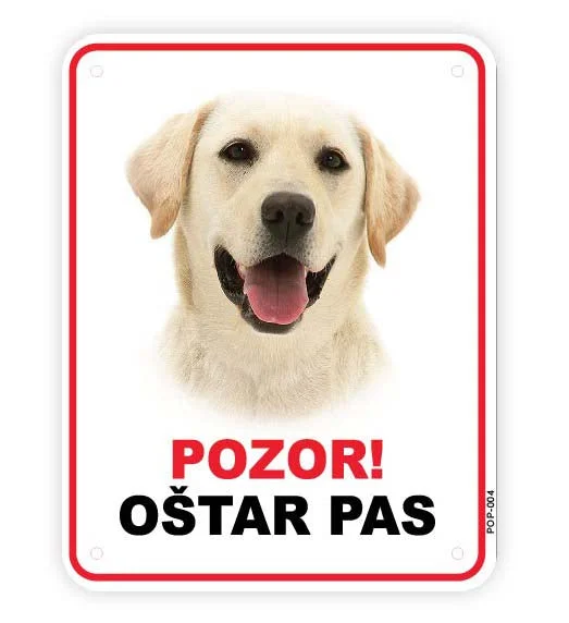 Pločica s natpisom, Labrador žuti - glava, PVC, 115x147mm