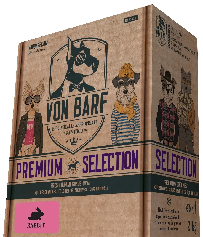 Von BARF Premium Selection, kunićevina, sirova zamrznuta hrana za pse, 8x250g