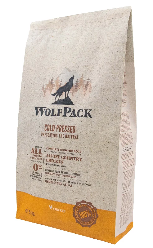 WOLFPACK Alpine Country piletina, hladno prešana hrana za pse, 5kg